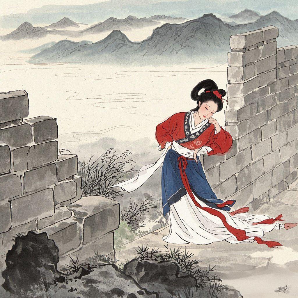 Meng Jiangnu weeping at the Great Wall