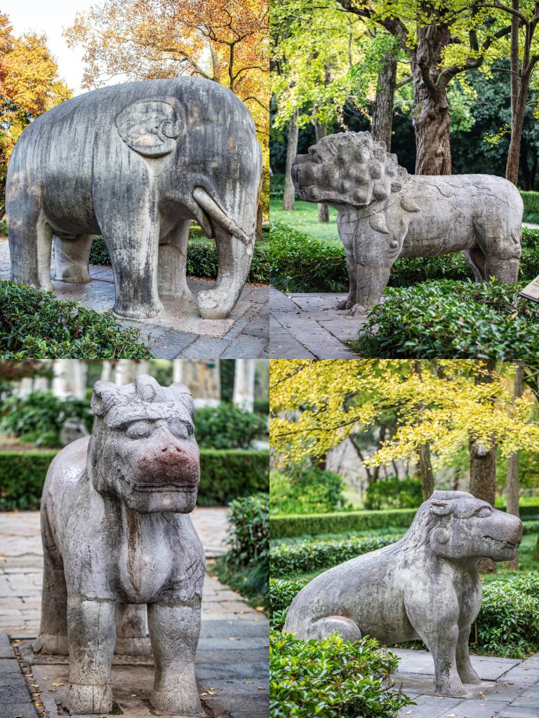 Stone beasts on the sacred path, Ming Xiaoling Mausoleum, Nanjing