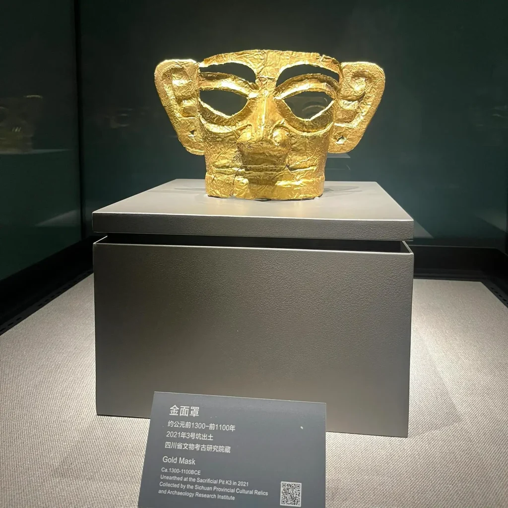 Bronze Figure with Golden Mask