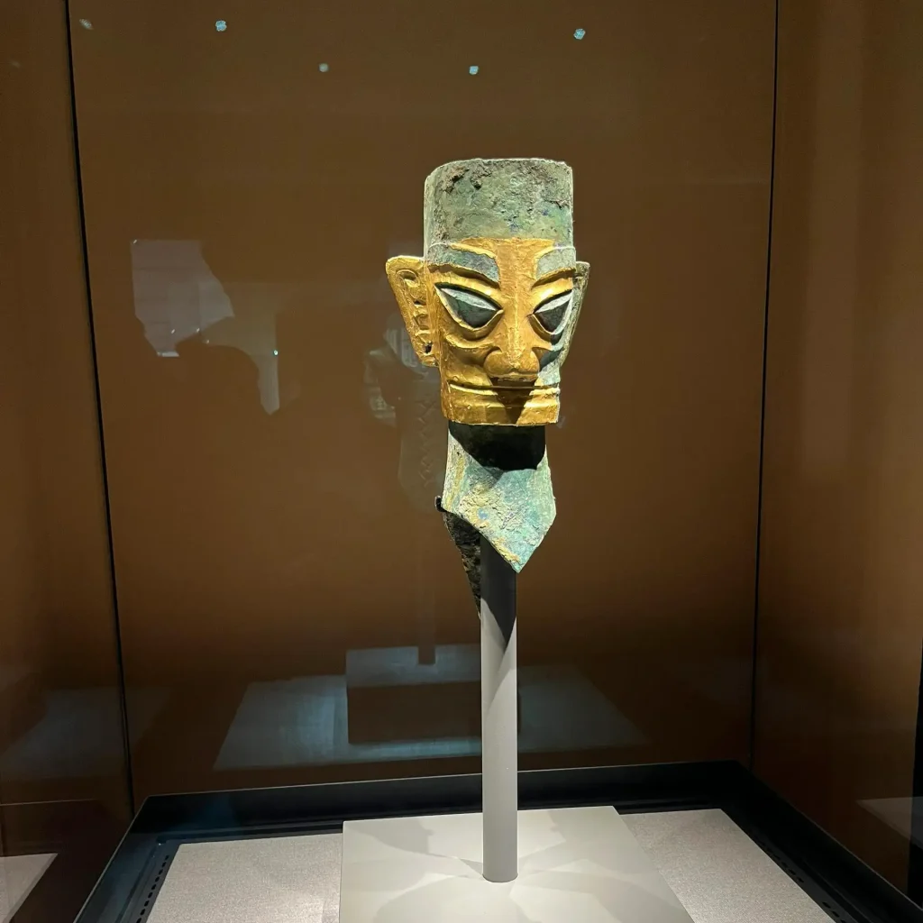 Bronze Figure with Golden Mask