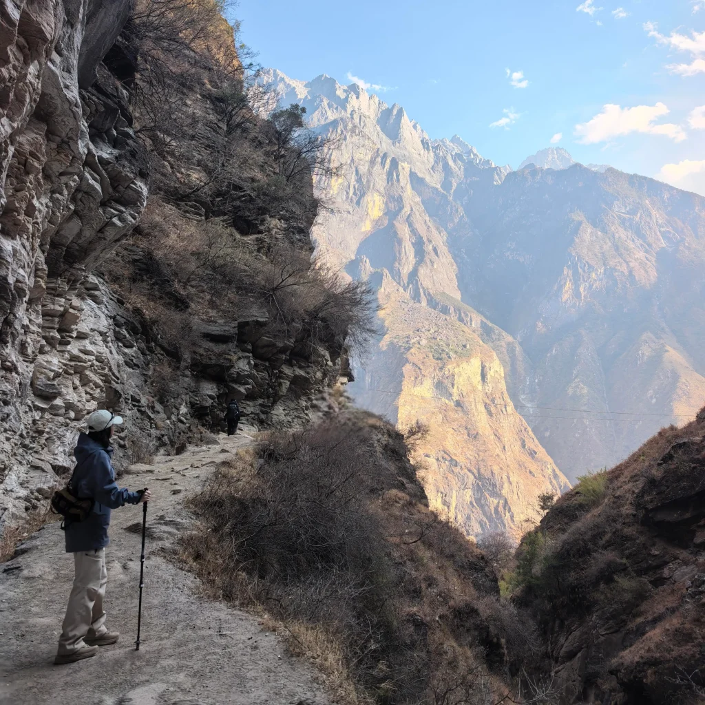 The famous 28 Bends zigzag switchbacks climbing the gorge wall
